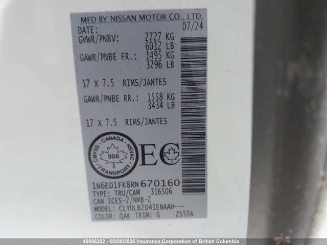 Nissan Frontier Sv 2024 1N6ED1FK8RN670160 Image 9