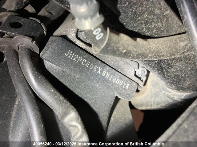 40056240 :رقم المزاد ، JH2PC405X8M100014 vin ، 2008 Honda Cbr600 Rr مزاد بيع