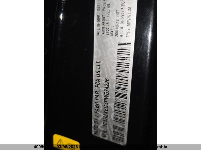 1C4HJXEG3PW574226 Jeep Wrangler Sahara