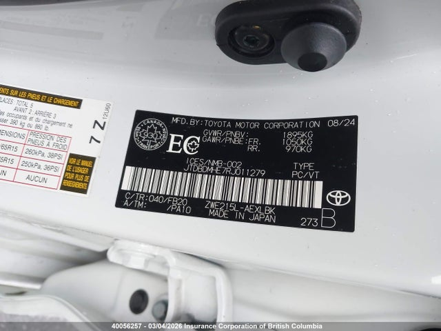 JTDBDMHE7RJ011279 Toyota Corolla Le/se/night Shade
