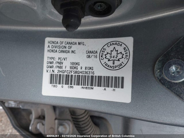 Honda Civic 2016 2HGFC2F58GH036316 Image 18