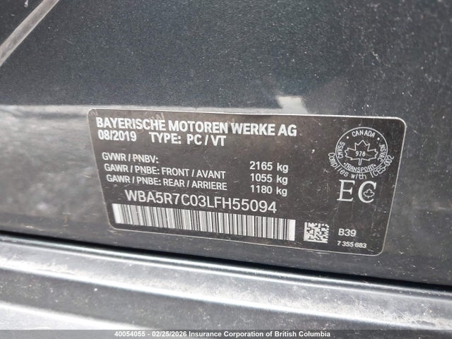 WBA5R7C03LFH55094 BMW 330XI