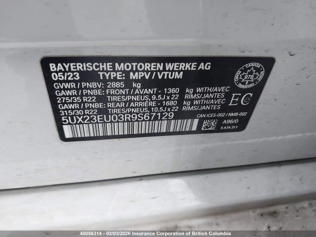 5UX23EU03R9S67129 BMW X5