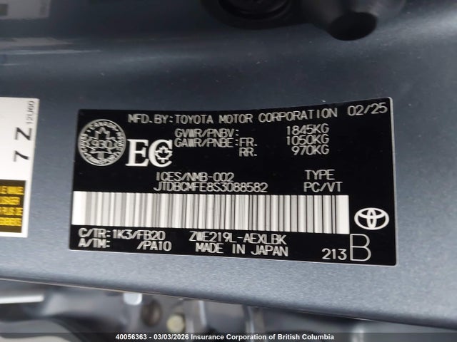 JTDBCMFE8S3088582 Toyota Corolla Le/se/xle