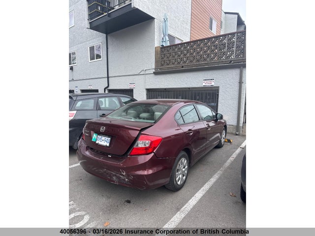 40056396 :رقم المزاد ، 2HGFB2F45CH006792 vin ، 2012 Honda Civic مزاد بيع