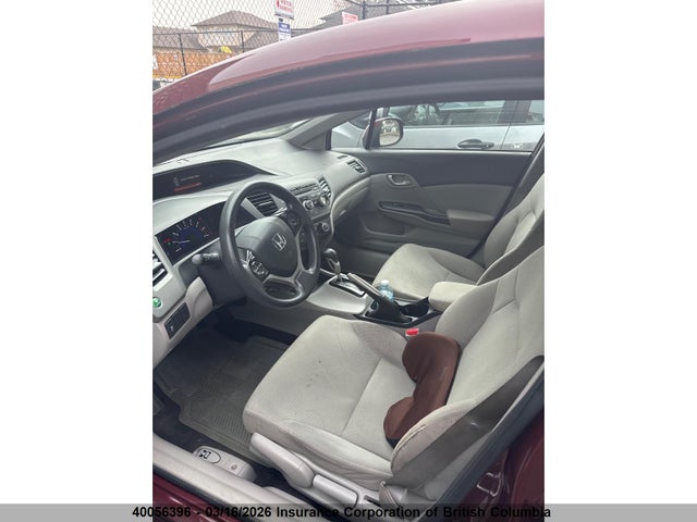 40056396 :رقم المزاد ، 2HGFB2F45CH006792 vin ، 2012 Honda Civic مزاد بيع