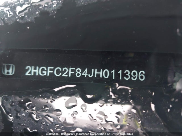 Aukcja sprzedaży 2018 Honda Civic, vin: 2HGFC2F84JH011396, numer aukcji: 40056416