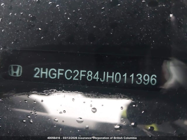 Aukcja sprzedaży 2018 Honda Civic, vin: 2HGFC2F84JH011396, numer aukcji: 40056416