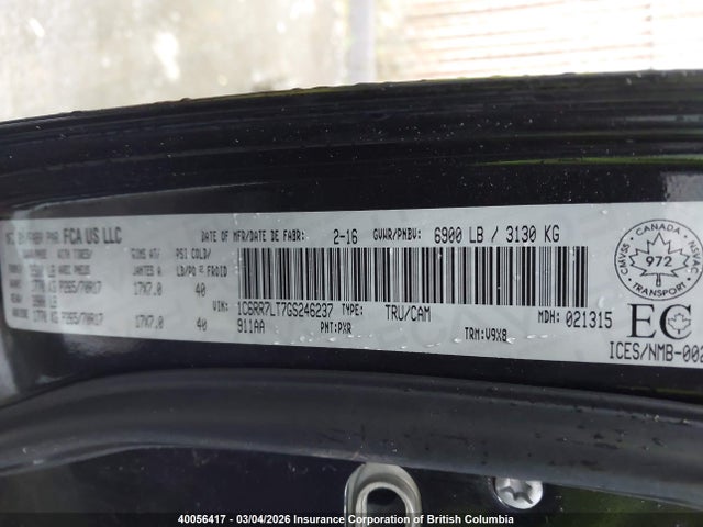 RAM 1500 Slt 2016 1C6RR7LT7GS246237 Image 17