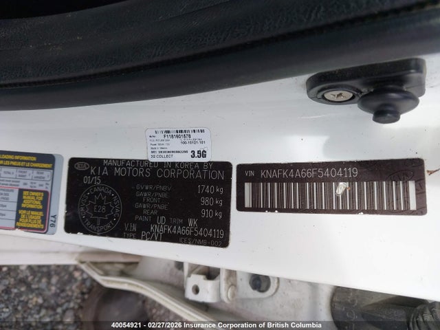Продажа на аукционе авто 2015 Kia Forte Lx, vin: KNAFK4A66F5404119, номер лота: 40054921