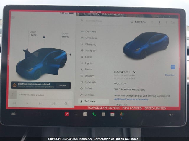 Продажа на аукционе авто 2022 Tesla Model Y Long Range, vin: 7SAYGDEE4NF357090, номер лота: 40056441