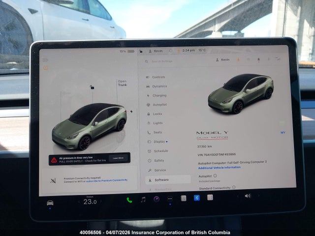 7SAYGDEF5NF493866 Tesla Model Y