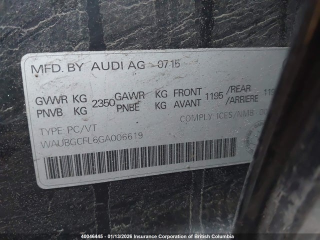 WAUBGCFL6GA006619 Audi S4 Progressiv Plus