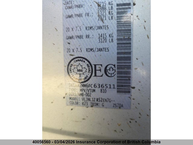 5N1AR2MM6FC636511 Nissan Pathfinder S/sv/sl/platinum
