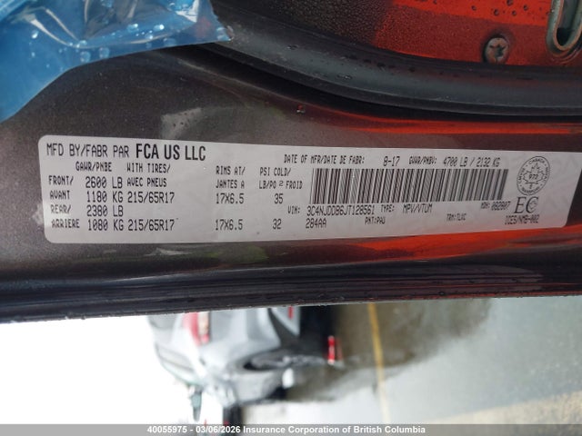 3C4NJDDB6JT128561 Jeep Compass Trailhawk