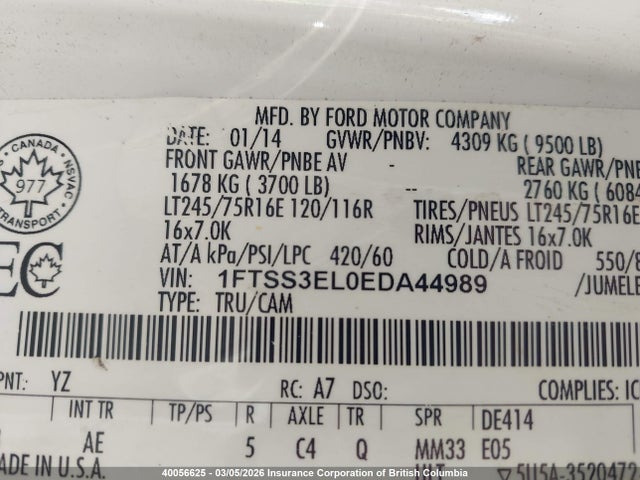 Ford E350 2014 1FTSS3EL0EDA44989 Image 9
