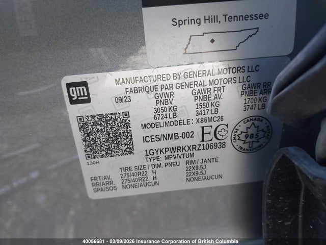 1GYKPWRKXRZ106938 Cadillac Lyriq