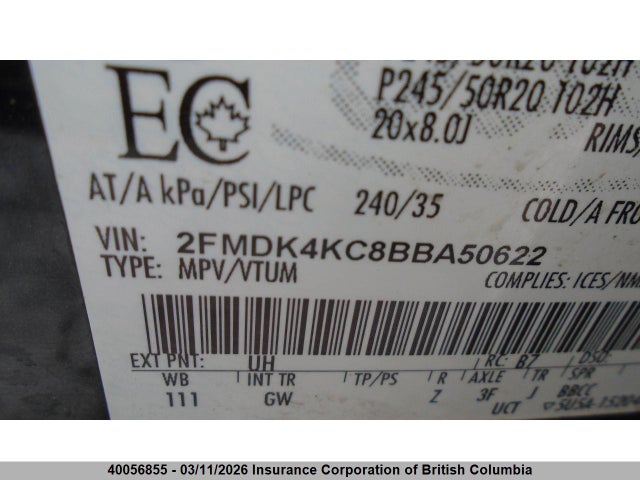 Продажа на аукционе авто 2011 Ford Edge, vin: 2FMDK4KC8BBA50622, номер лота: 40056855