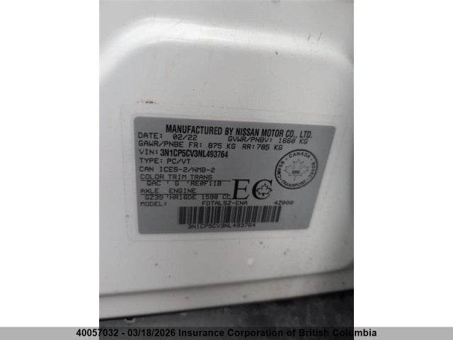 3N1CP5CV3NL493764 Nissan Kicks