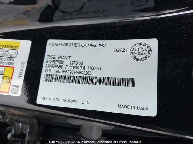 Acura TLX 2021 19UUB6F96MA802266 Image 9