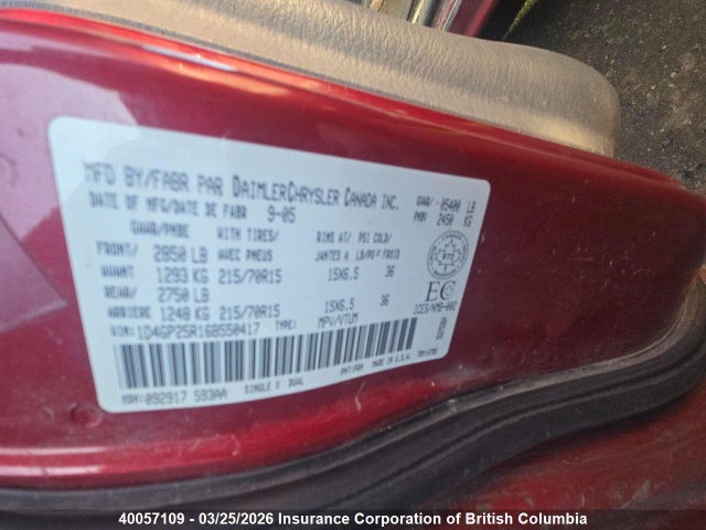 Aukcja sprzedaży 2006 Dodge Caravan Se, vin: 1D4GP25R16B550417, numer aukcji: 40057109