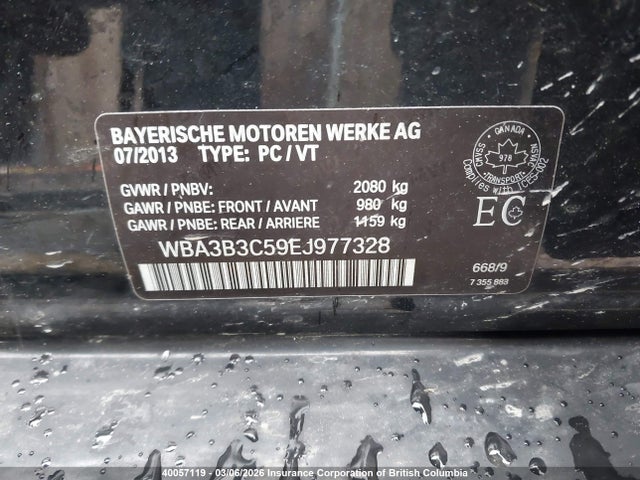 WBA3B3C59EJ977328 BMW 328I
