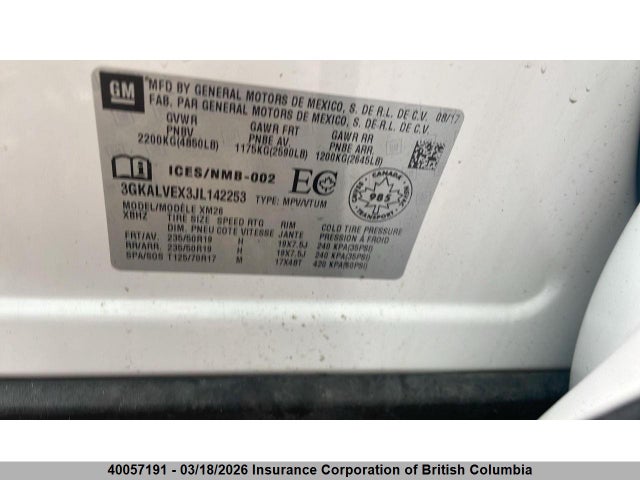 3GKALVEX3JL142253 GMC Terrain Slt