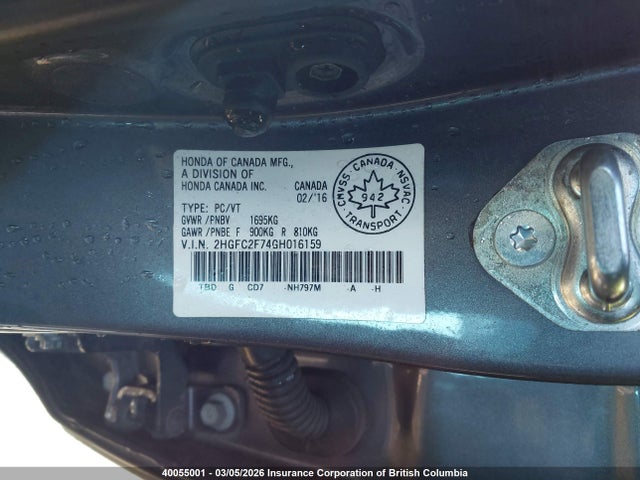 Honda CIVIC EX 2016 2HGFC2F74GH016159 Image 19