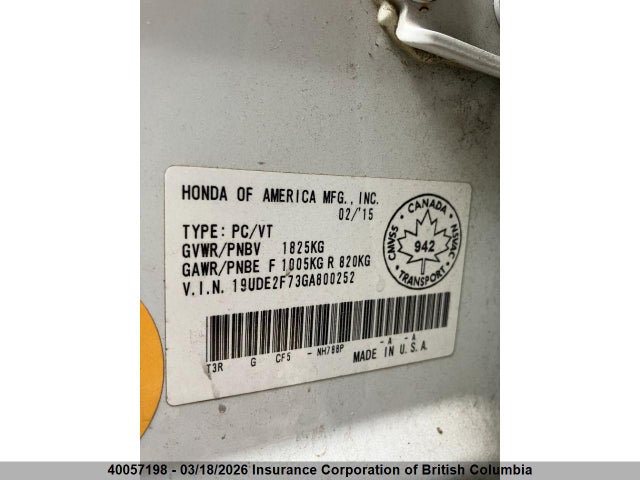 Aukcja sprzedaży 2016 Acura Ilx, vin: 19UDE2F73GA800252, numer aukcji: 40057198