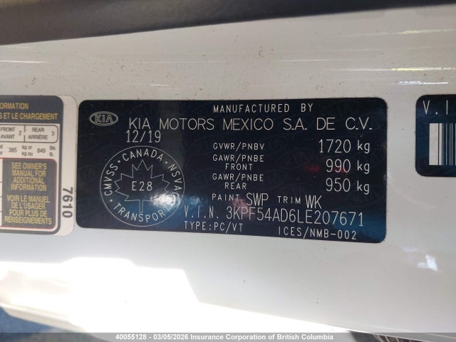 KIA FORTE EX 2020 3KPF54AD6LE207671 Image 9