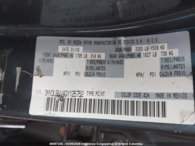 3MYDLBYV4GY125752 Toyota Yaris
