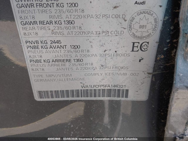 WA1LFCFP5FA144321 Audi Q5 Premium Plus