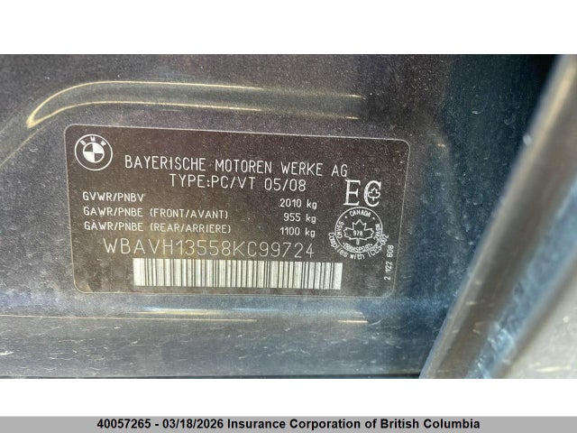Продажа на аукционе авто 2008 Bmw 323i, vin: WBAVH13558KC99724, номер лота: 40057265