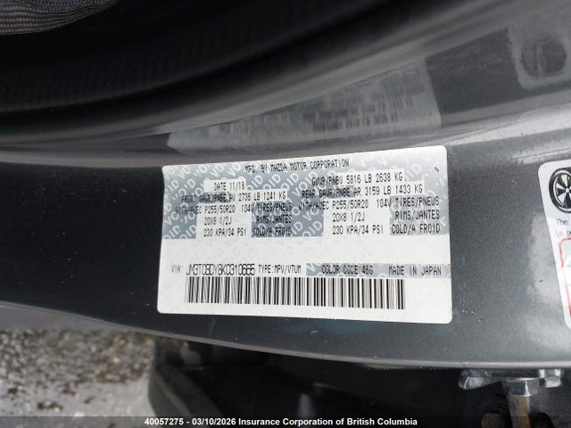 JM3TCBDY8K0310665 Mazda CX-9