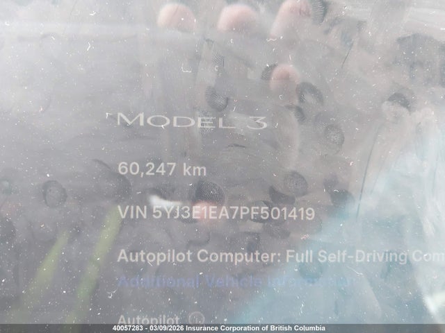 Продажа на аукционе авто 2023 Tesla Model 3, vin: 5YJ3E1EA7PF501419, номер лота: 40057283