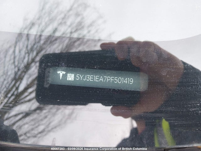Продажа на аукционе авто 2023 Tesla Model 3, vin: 5YJ3E1EA7PF501419, номер лота: 40057283