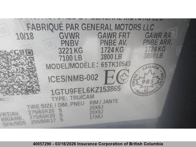 1GTU9FEL6KZ153865 GMC Sierra K1500 Denali