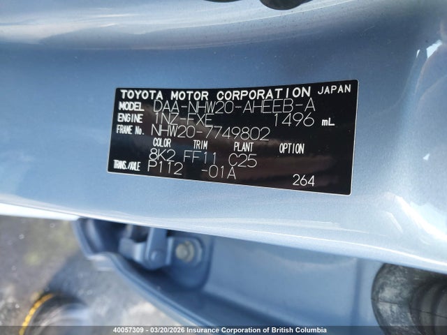 Aukcja sprzedaży 2008 Toyota Prius, vin: 2BGS0728107749802, numer aukcji: 40057309