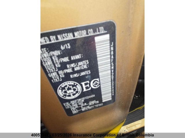 40057348 :رقم المزاد ، JN8AF5MV2DT224434 vin ، 2013 Nissan Juke مزاد بيع