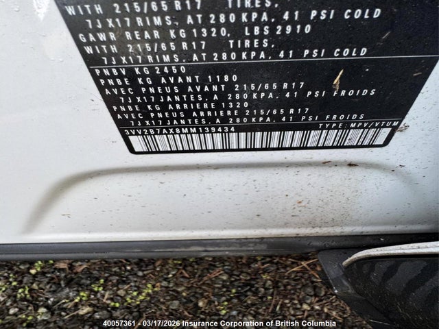 Продаж на аукціоні авто 2021 Volkswagen Tiguan Se/se R-line Black/sel, vin: 3VV2B7AX8MM139434, номер лоту: 40057361