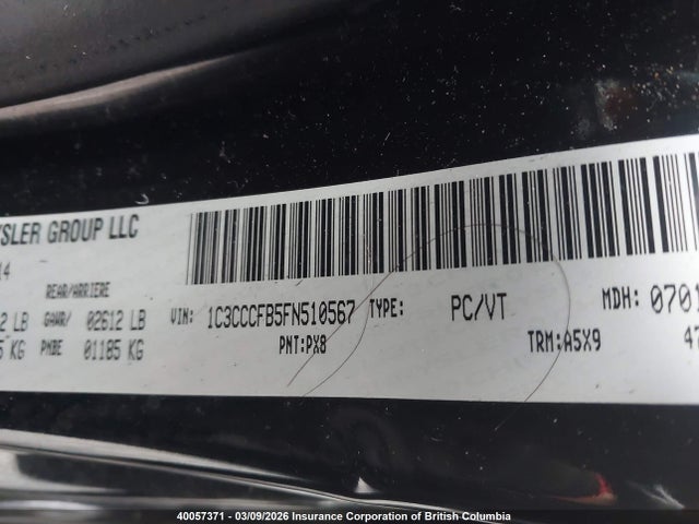 Chrysler 200 2015 1C3CCCFB5FN510567 Image 9