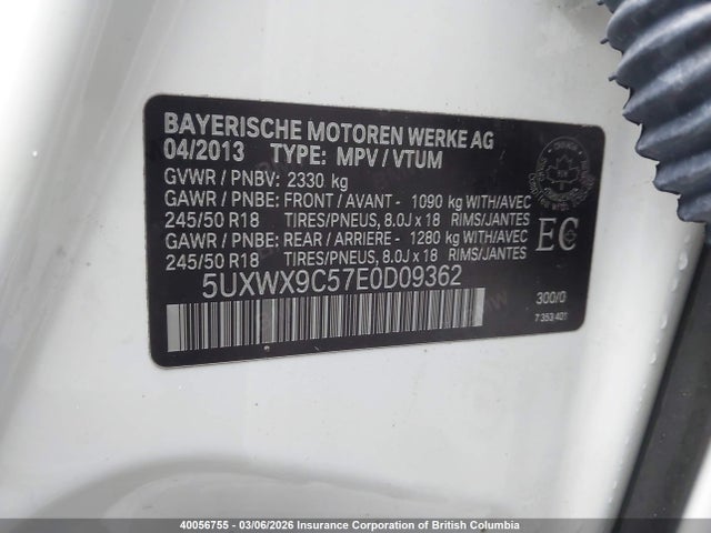 5UXWX9C57E0D09362 BMW X3 Xdrive28i