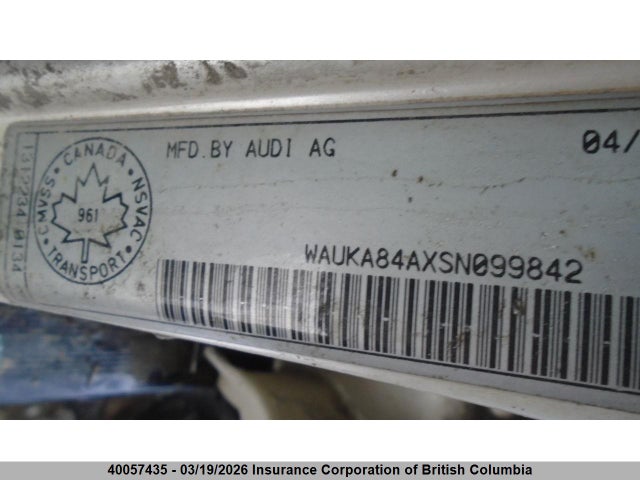 Продаж на аукціоні авто 1995 Audi S6, vin: WAUKA84AXSN099842, номер лоту: 40057435