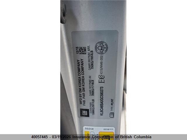 Продаж на аукціоні авто 2016 Chevrolet Spark, vin: KL8CA6SA0GC580273, номер лоту: 40057445
