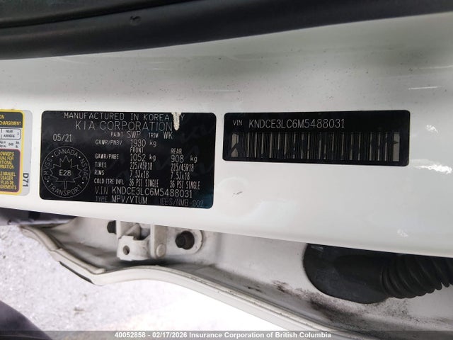 KNDCE3LC6M5488031 KIA Niro Ex Premium