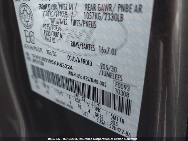 Продаж на аукціоні авто 2006 Ford Escape Xlt, vin: 1FMYU93196KA83324, номер лоту: 40057537