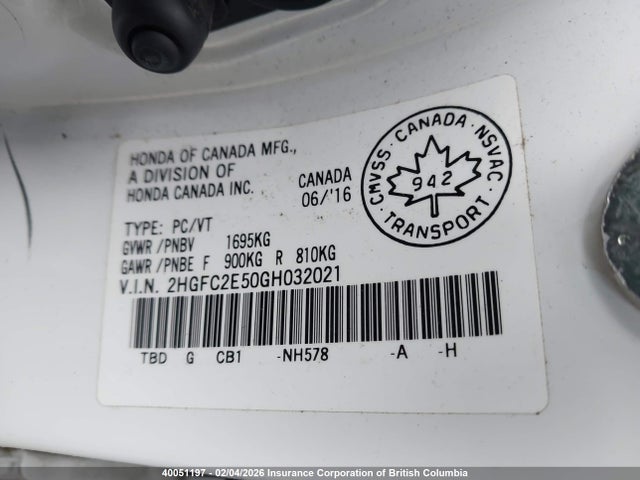 Honda Civic Lx 2016 2HGFC2E50GH032021 Image 9