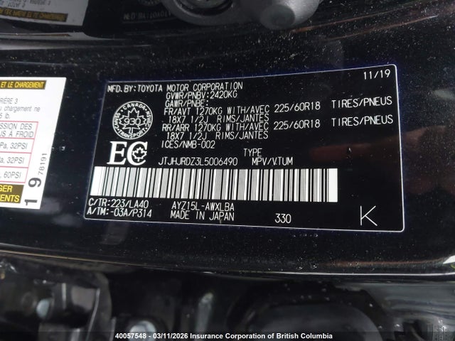 JTJHJRDZ3L5006490 Lexus NX 300