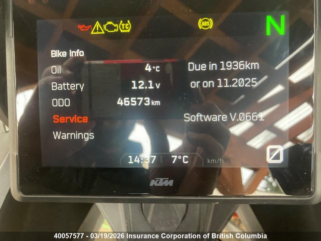 40057577 :رقم المزاد ، VBKV59408PM984151 vin ، 2023 Ktm 1290 Super Adventure R مزاد بيع