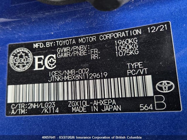 JTNKHMBX8N1129619 Toyota Pieces C-hr